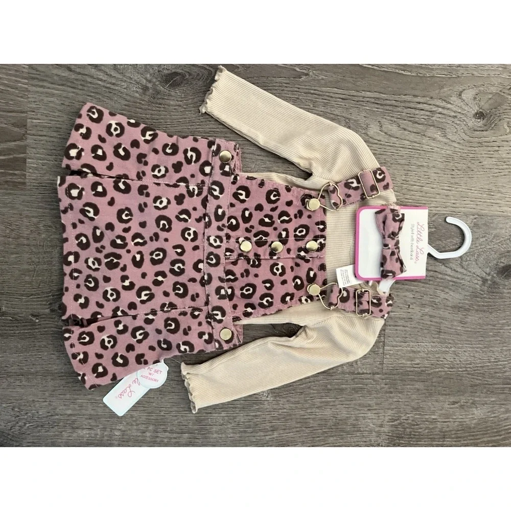 Little Lass Girls Set 3 Piece Animal Prints Size 6 Month NWT NEW - Picture 5 of 5